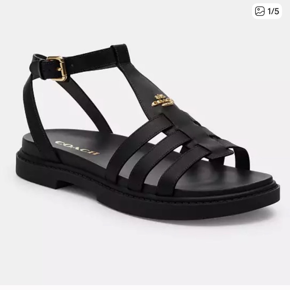 Coach Franny Black Gladiator Sandals